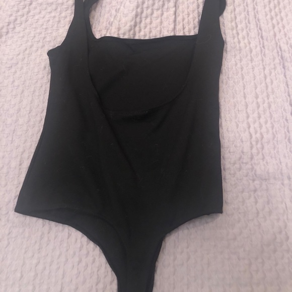Free People Women's Black Tie Shoulder Bodysuit - Picture 2 of 5